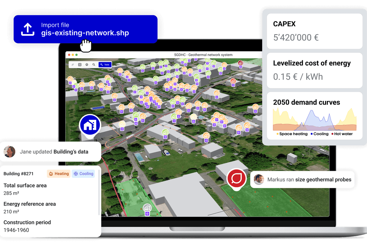 Planeto planning tool to design district heating networks